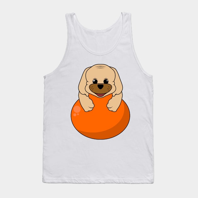 Dog puppies surrounds a balloon / Tank Top by Markus Schnabel